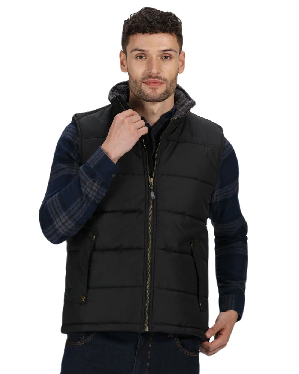 Black coloured Regatta Professional Altoona Insulated Quilted Gilet on white background