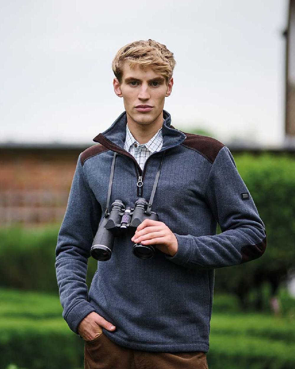 Navy Coloured Regatta Professional Holbeck Half Zip Fleece on outdoor background
