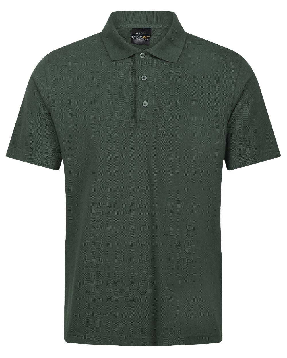 Dark Green coloured Regatta Professional Mens 65/35 Short Sleeves Polo Top on white background