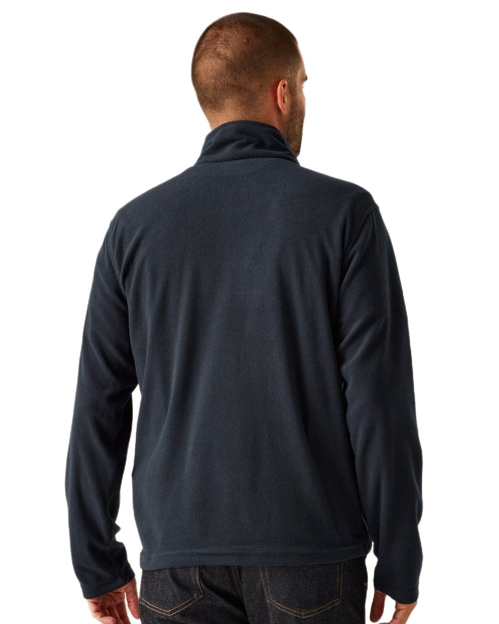 Dark Navy coloured Regatta Professional Mens Classic Full Zip Lightweight Microfleece Jacket on white background