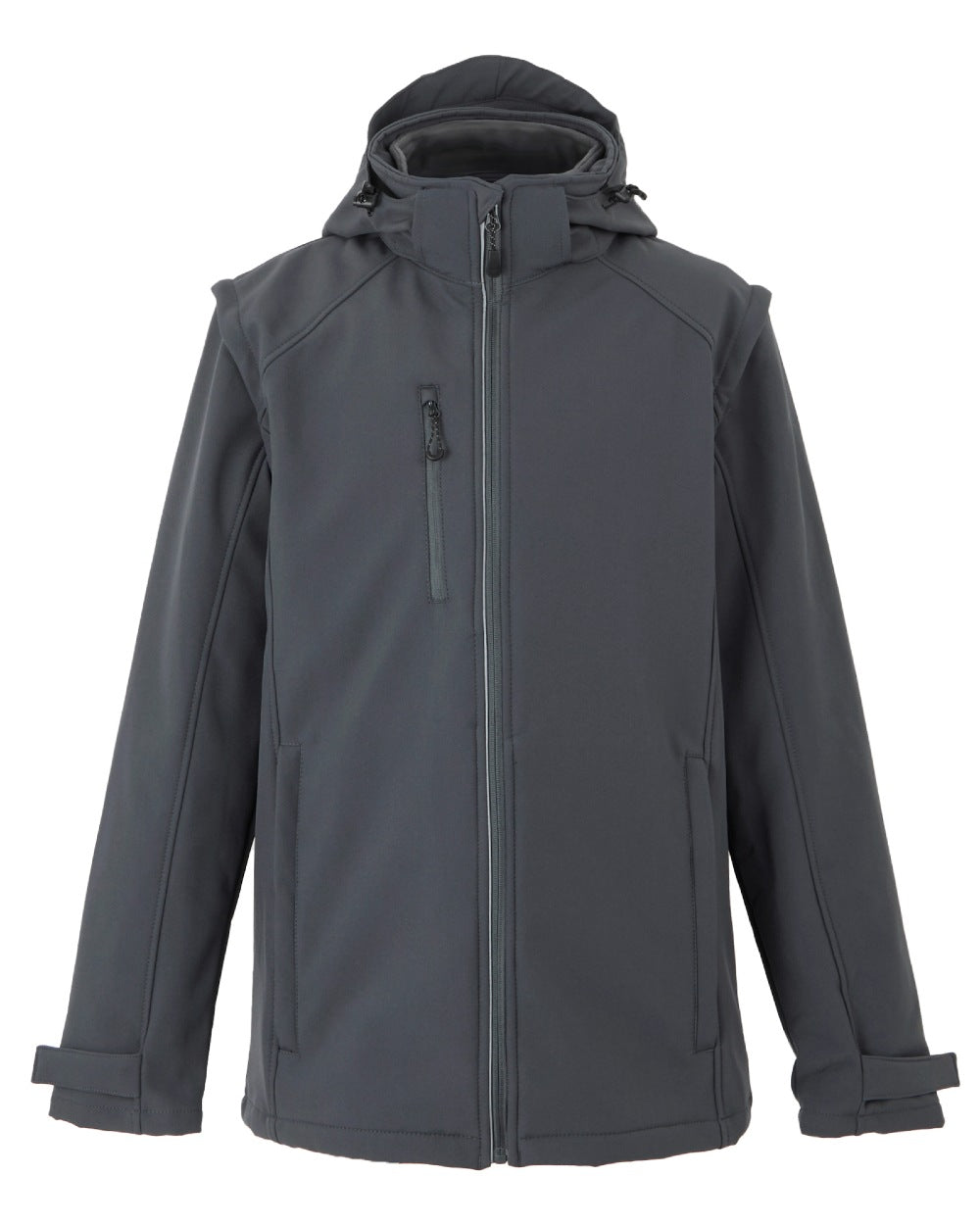 Seal Grey coloured Regatta Professional Mens Erasmus 4 In 1 Softshell Jacket on white background