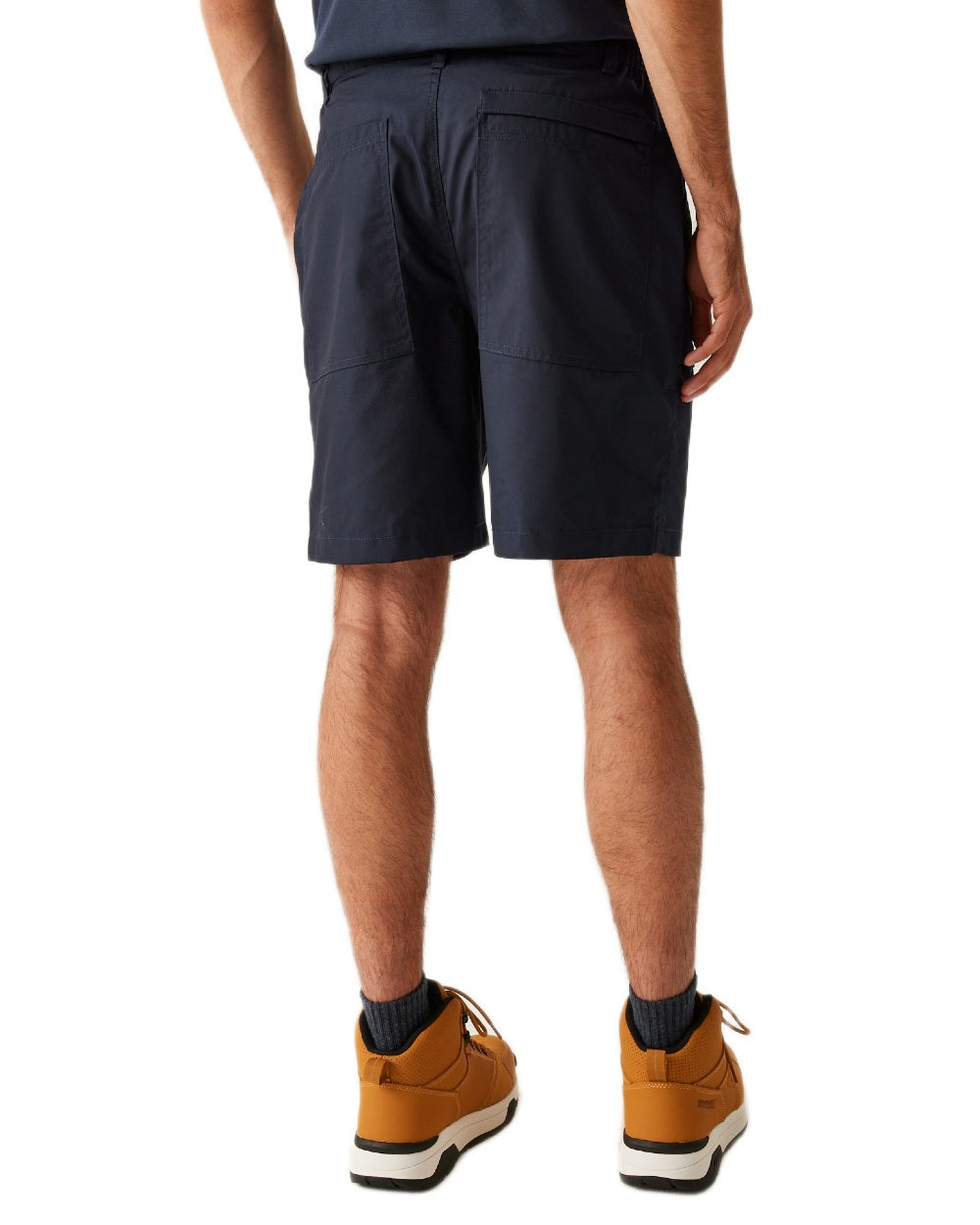 Navy coloured Regatta Professional Mens Multi Pocket Action Shorts on white background