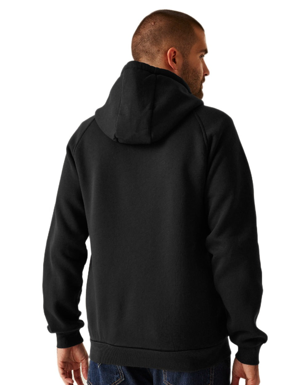 Black coloured Regatta Professional Mens Pro FZ Hoodie on white background
