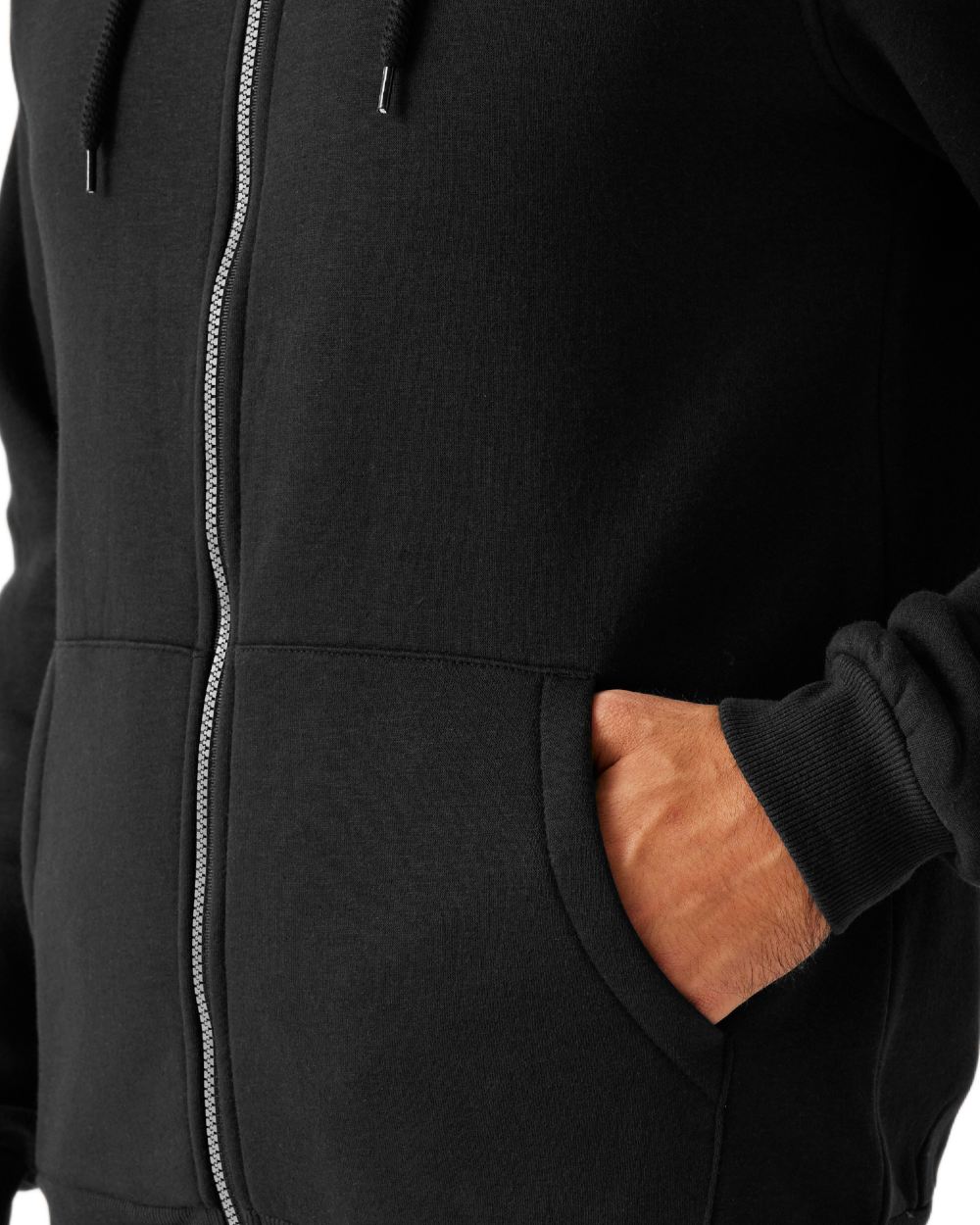Black coloured Regatta Professional Mens Pro FZ Hoodie on white background