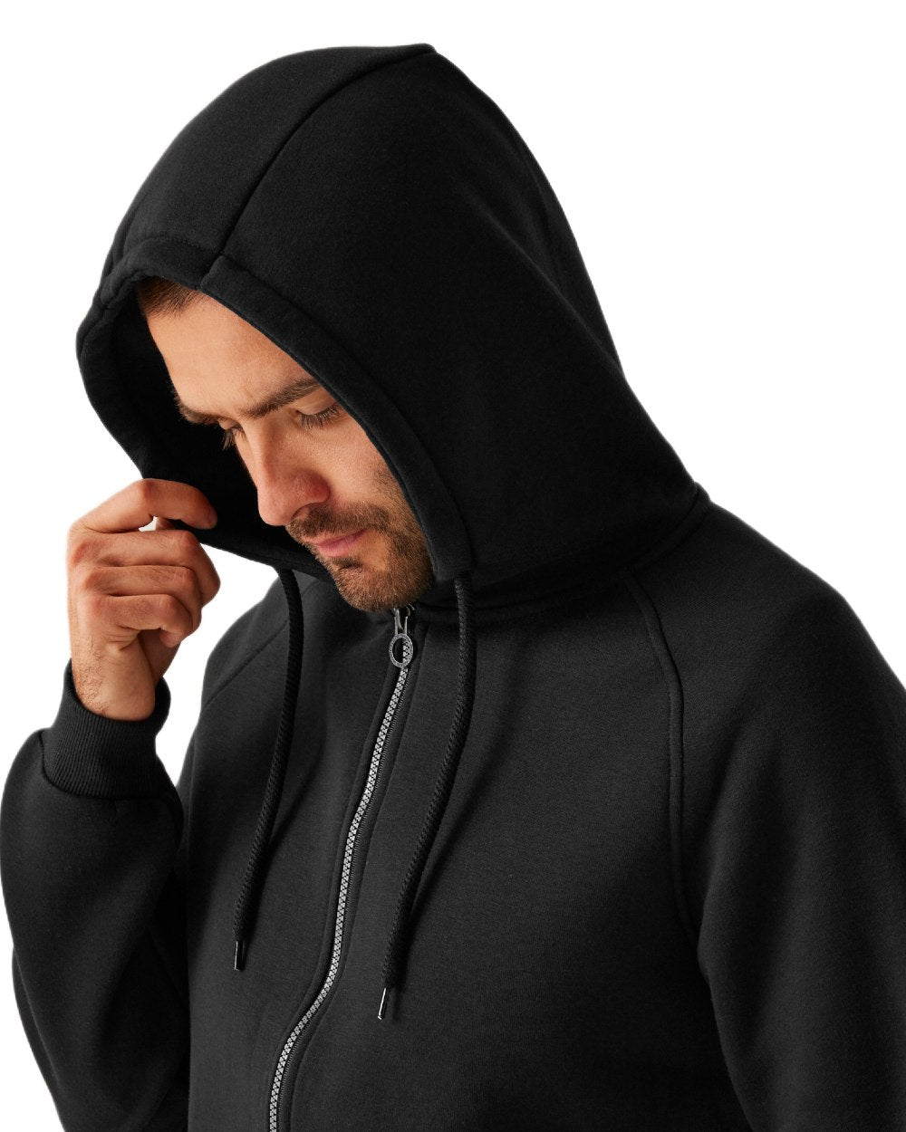 Black coloured Regatta Professional Mens Pro FZ Hoodie on white background