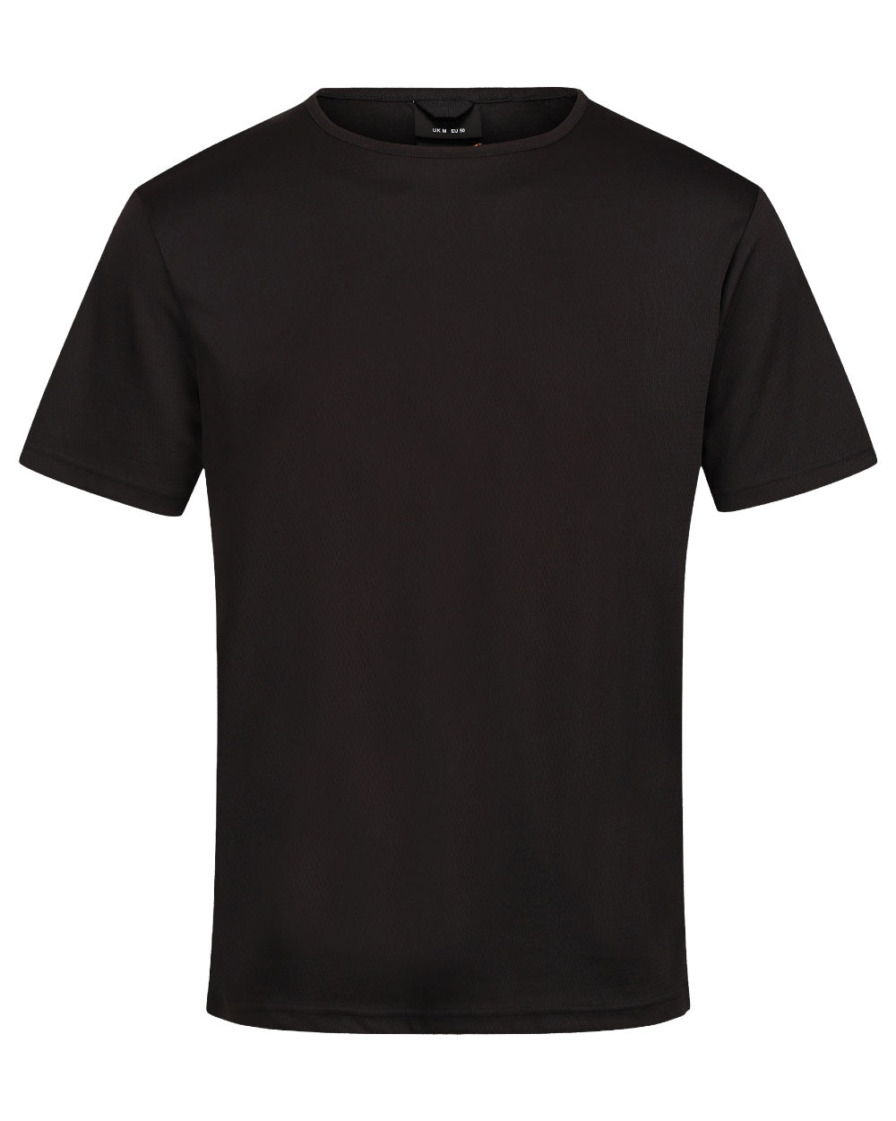Black coloured Regatta Professional Mens Pro Wicking T-Shirt on white background