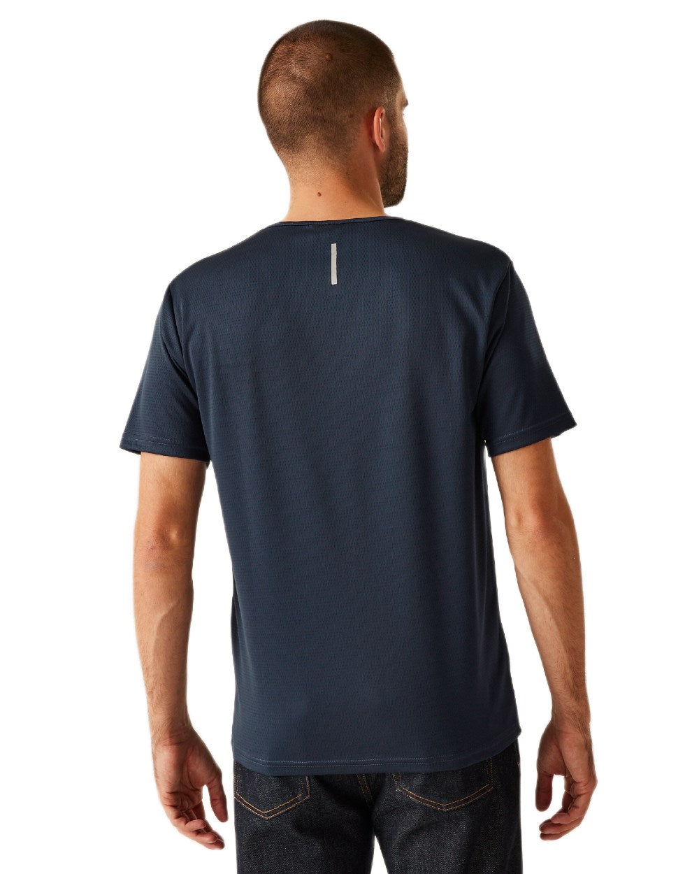 Navy coloured Regatta Professional Mens Pro Wicking T-Shirt on white background