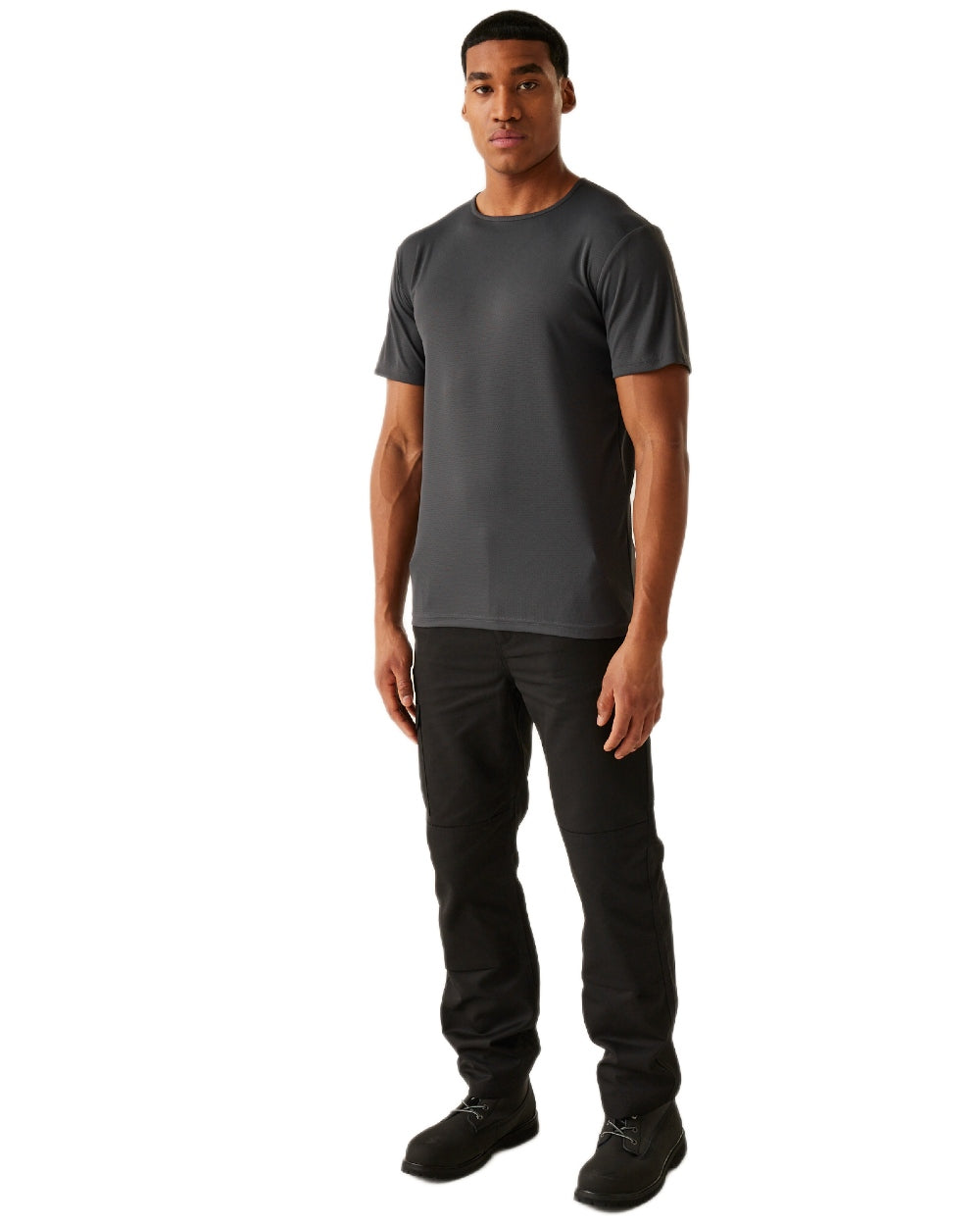 Seal Grey coloured Regatta Professional Mens Pro Wicking T-Shirt on white background