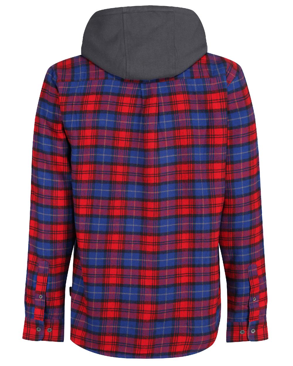 Classic Red Check coloured Regatta Professional Mens Seige Hooded Shirt Jacket on white background