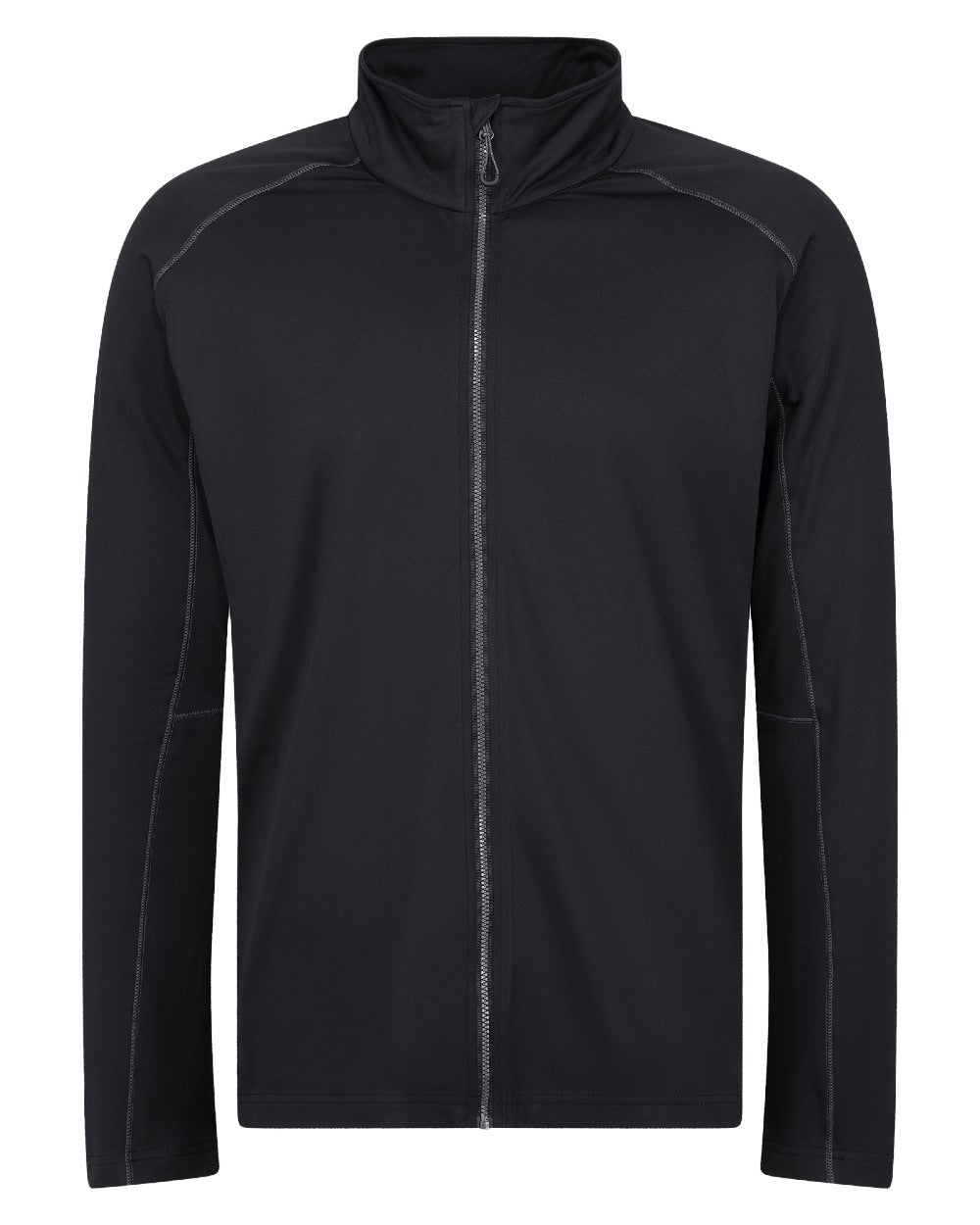 Black coloured Regatta Professional Mens Stretch Full-Zip Midlayer on white background