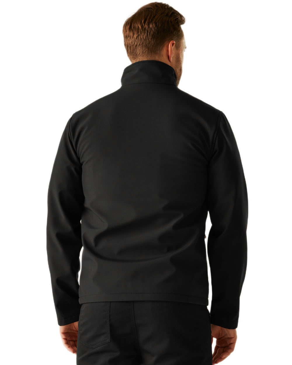 Black coloured Regatta Professional Mens Thermogen Heated Softshell Jacket on white background