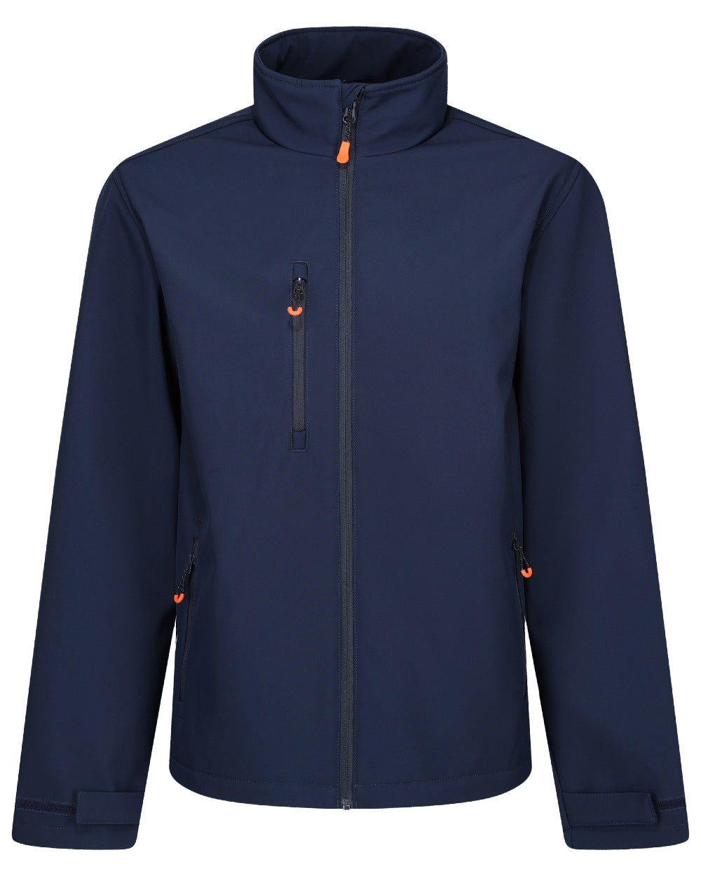 Navy coloured Regatta Professional Mens Thermogen Heated Softshell Jacket on white background