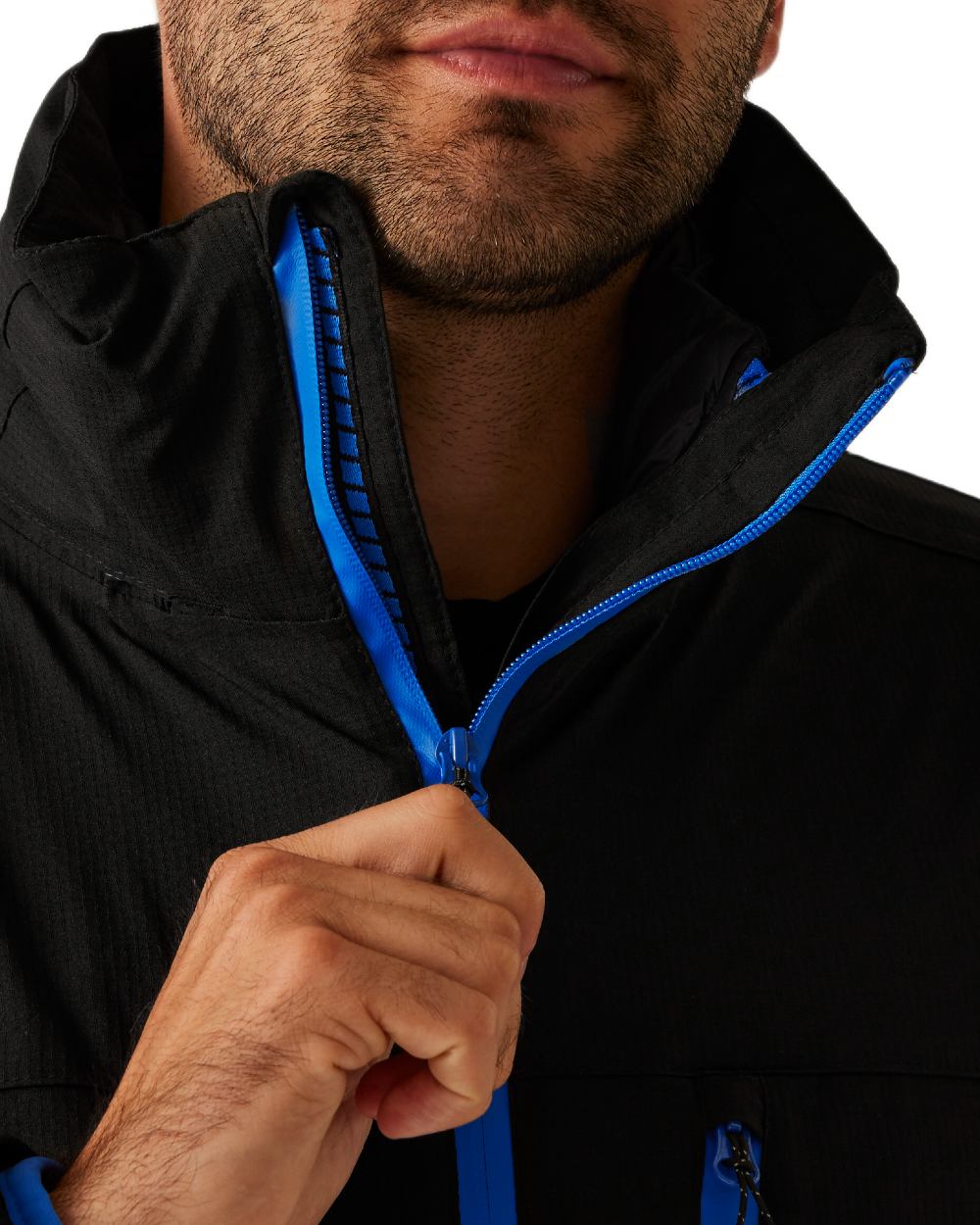 Black Oxford Blue coloured Regatta Professional Mens X-Pro Evader III 3 in 1 Waterproof Insulated Jacket on white background