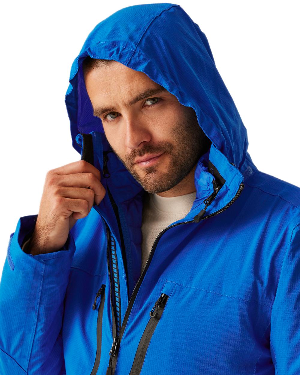 Oxford Blue Black coloured Regatta Professional Mens X-Pro Evader III 3 in 1 Waterproof Insulated Jacket on white background