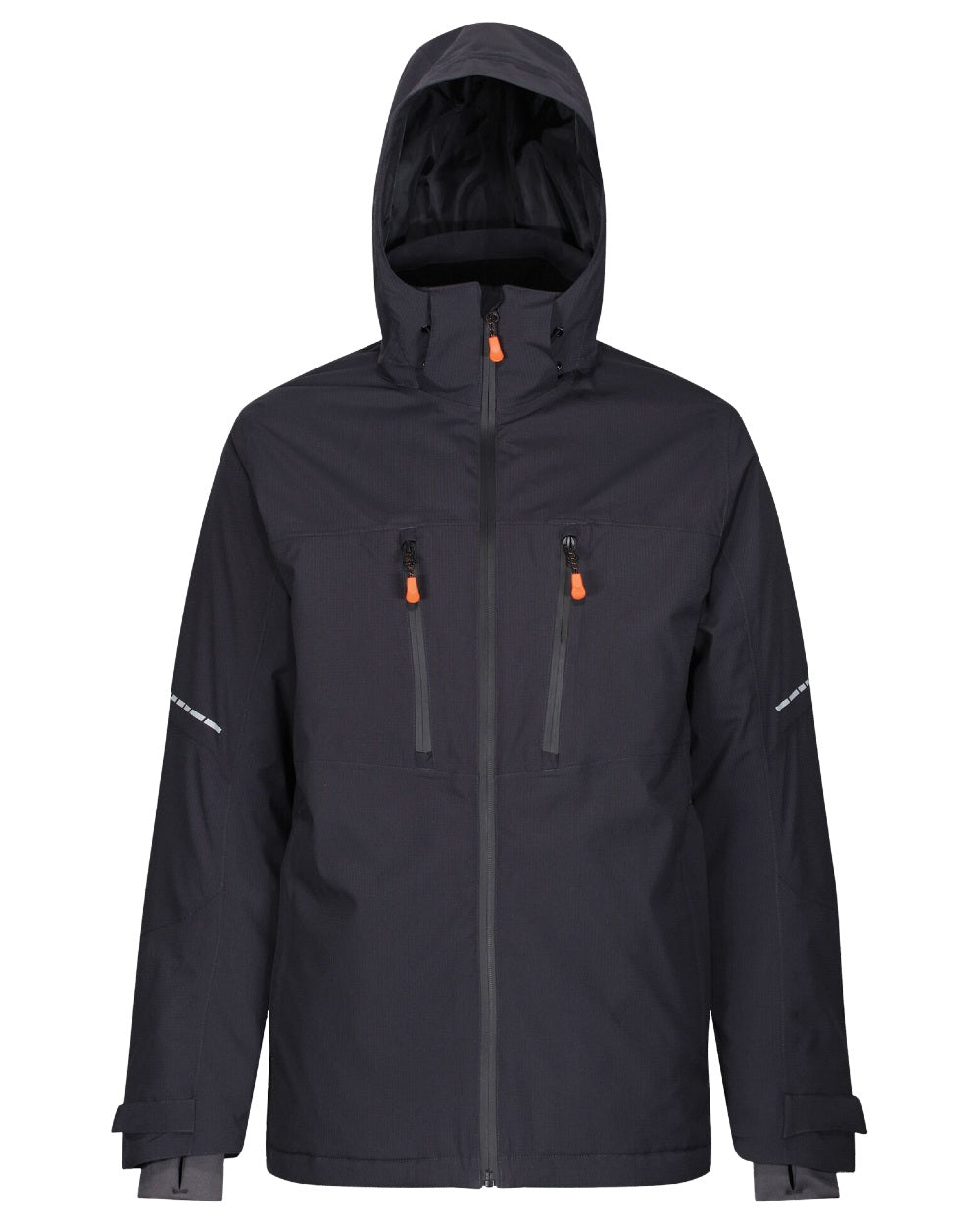 Grey Black coloured Regatta Professional Mens X-Pro Marauder III Waterproof Insulated Jacket on white background