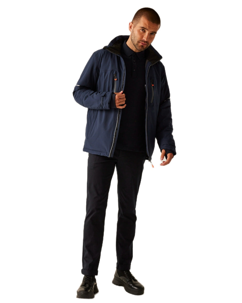 Navy Grey coloured Regatta Professional Mens X-Pro Marauder III Waterproof Insulated Jacket on white background