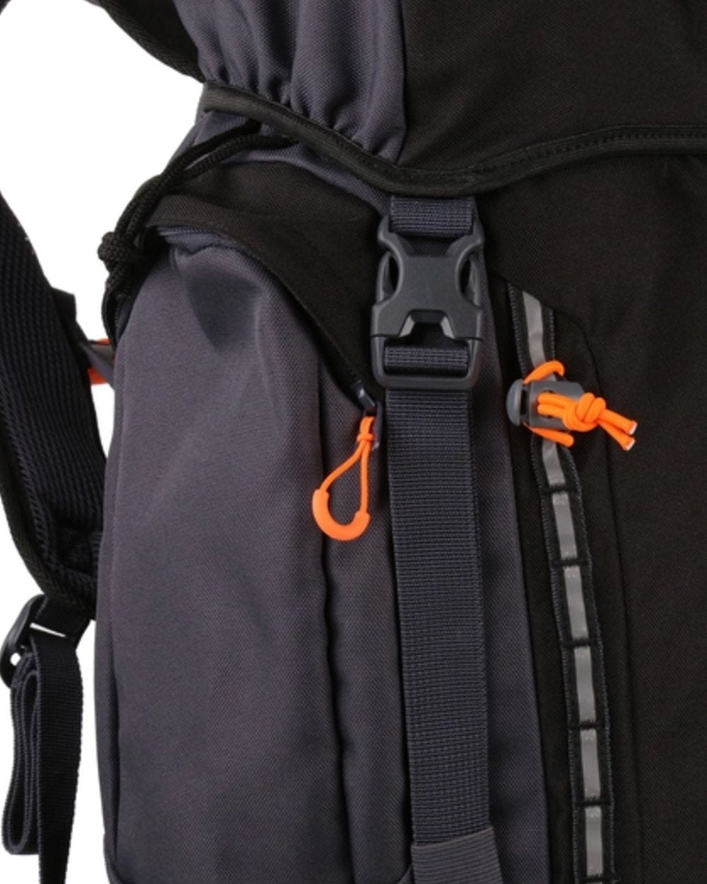 Black Ebony coloured Regatta Professional Ridgetrek 35L Backpack on white background