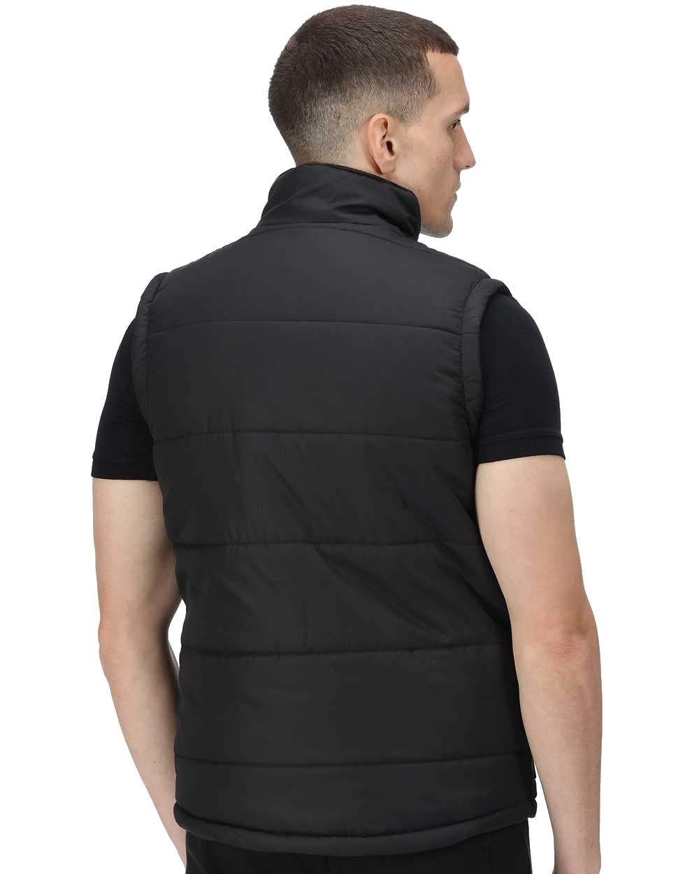 Black coloured Regatta Steller Multi-Zip Ripstop Bodywarmer on white background