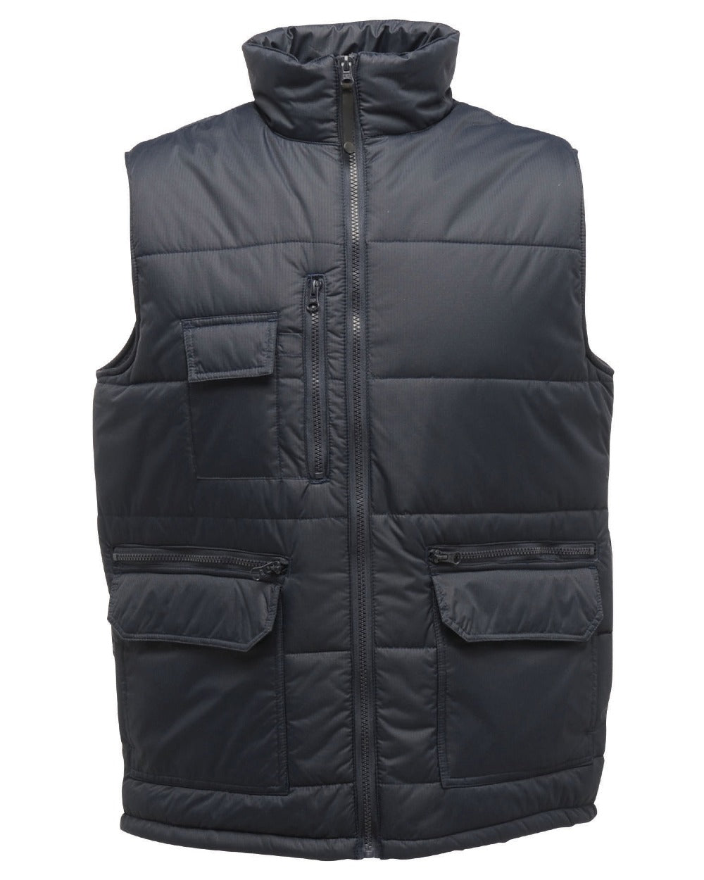 Navy coloured Regatta Steller Multi-Zip Ripstop Bodywarmer on white background