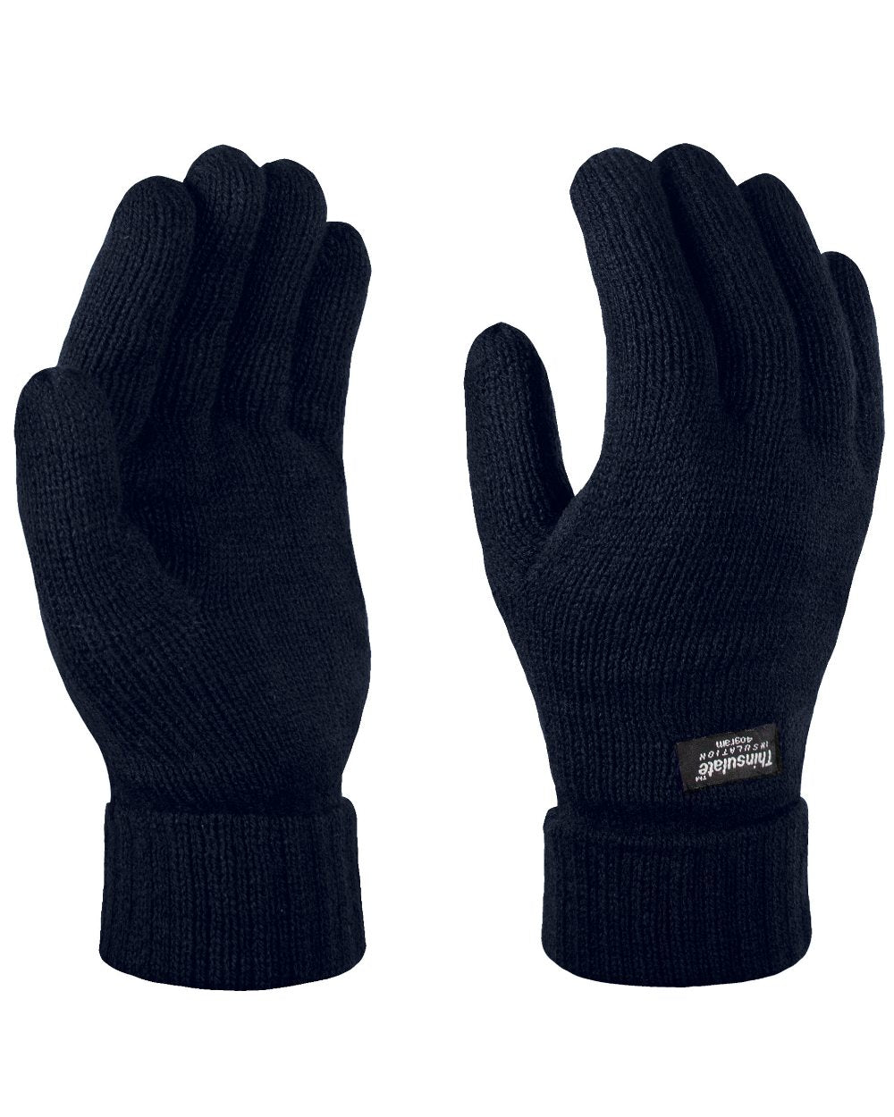 Navy coloured Regatta Thinsulate Acrylic Gloves on white background