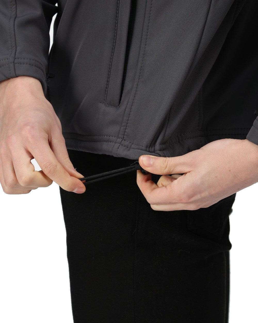 Seal Grey coloured Regatta Uproar Softshell Jacket on white background