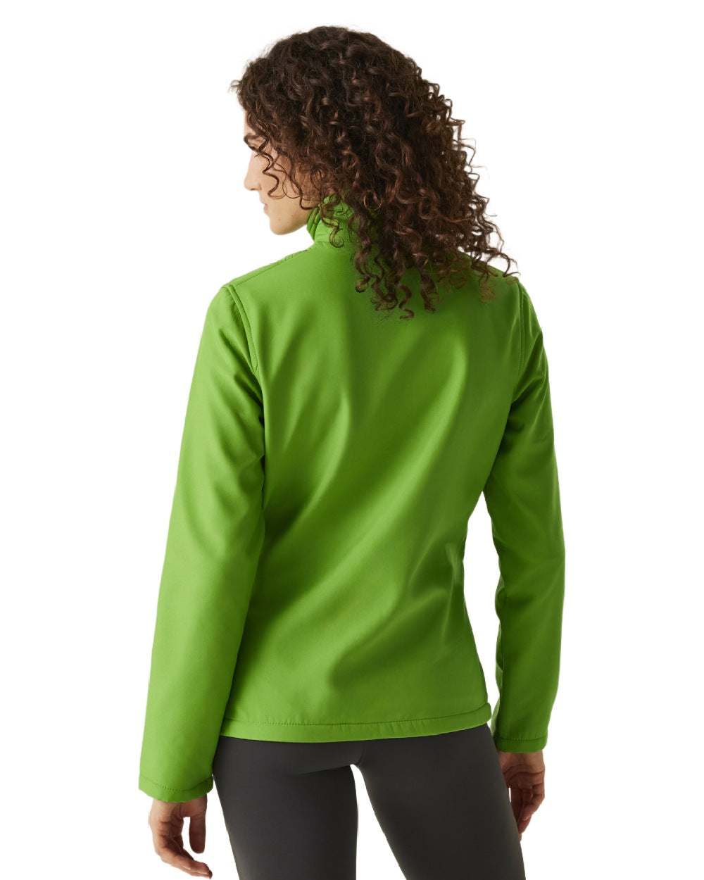 Extreme Green Black coloured Regatta Womens Ablaze Printable Softshell Jacket on white background