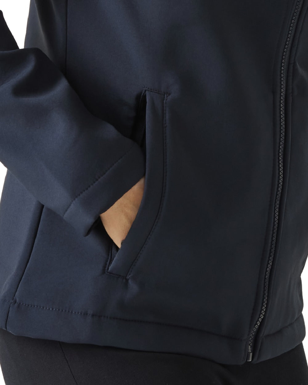 Navy coloured Regatta Womens Ablaze Printable Softshell Jacket on white background