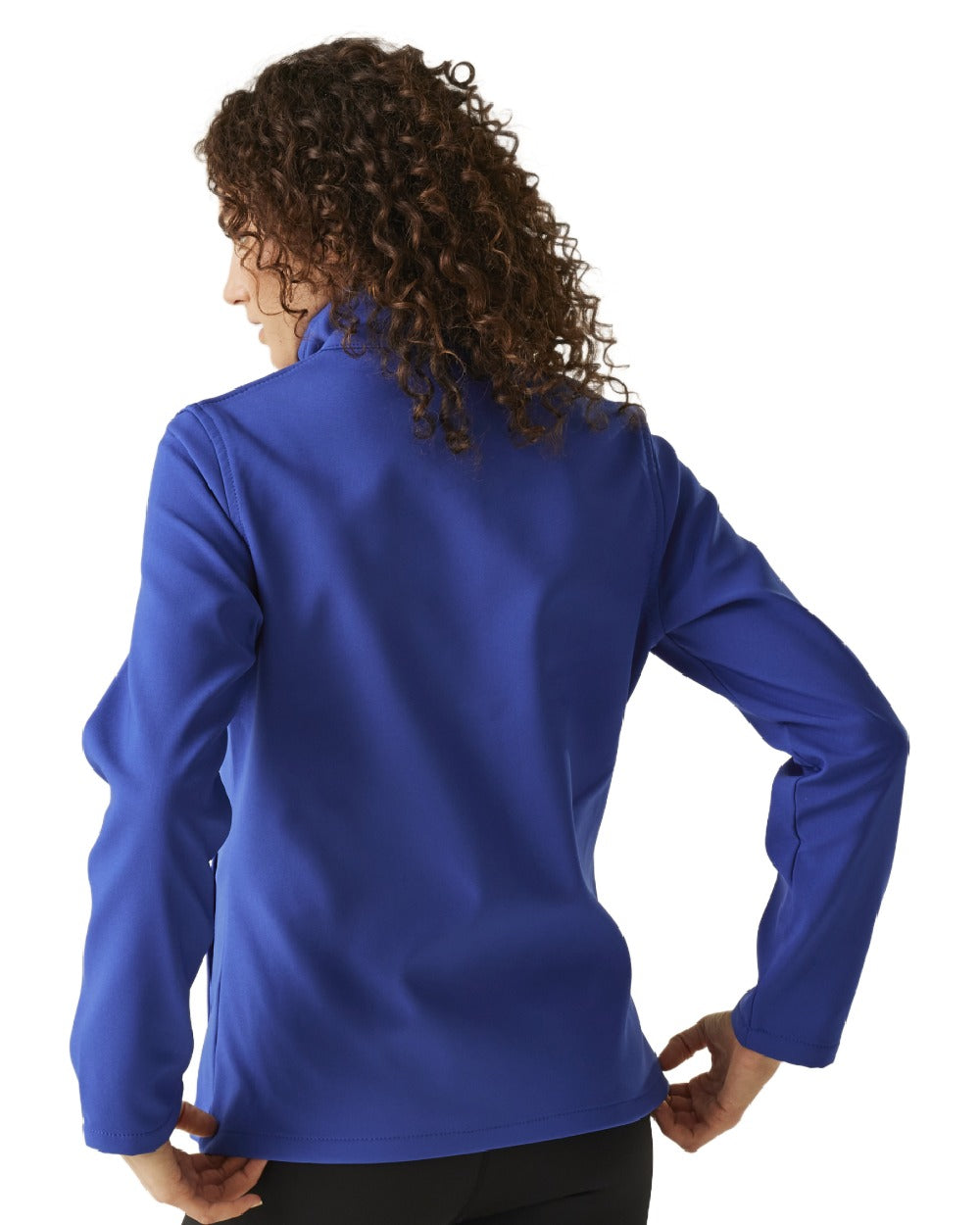 New Royal Black coloured Regatta Womens Ablaze Printable Softshell Jacket on white background
