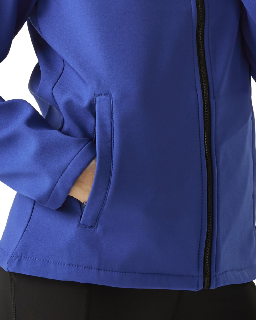 New Royal Black coloured Regatta Womens Ablaze Printable Softshell Jacket on white background