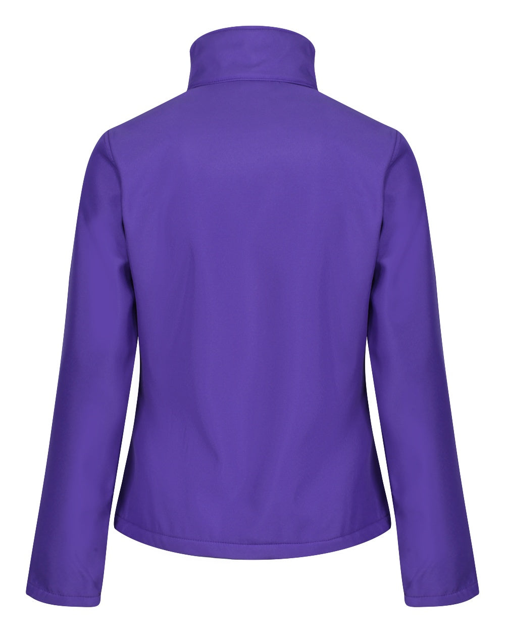 Vibrant Purple Black coloured Regatta Womens Ablaze Printable Softshell Jacket on white background