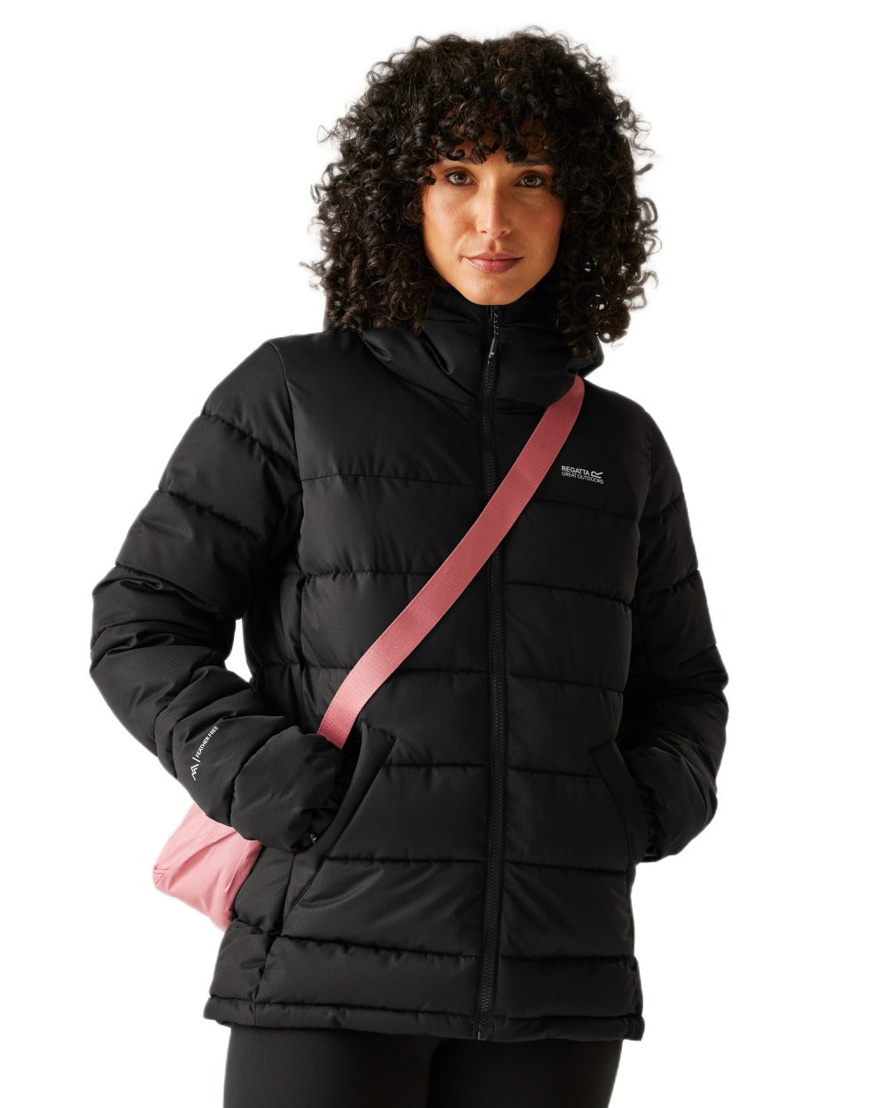 Black Coloured Regatta Womens Aldthorn Quilted Jacket on white background