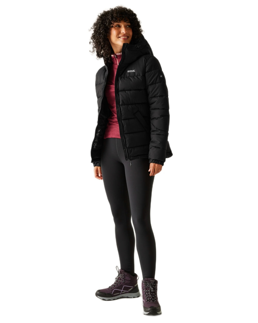 Black Coloured Regatta Womens Aldthorn Quilted Jacket on white background