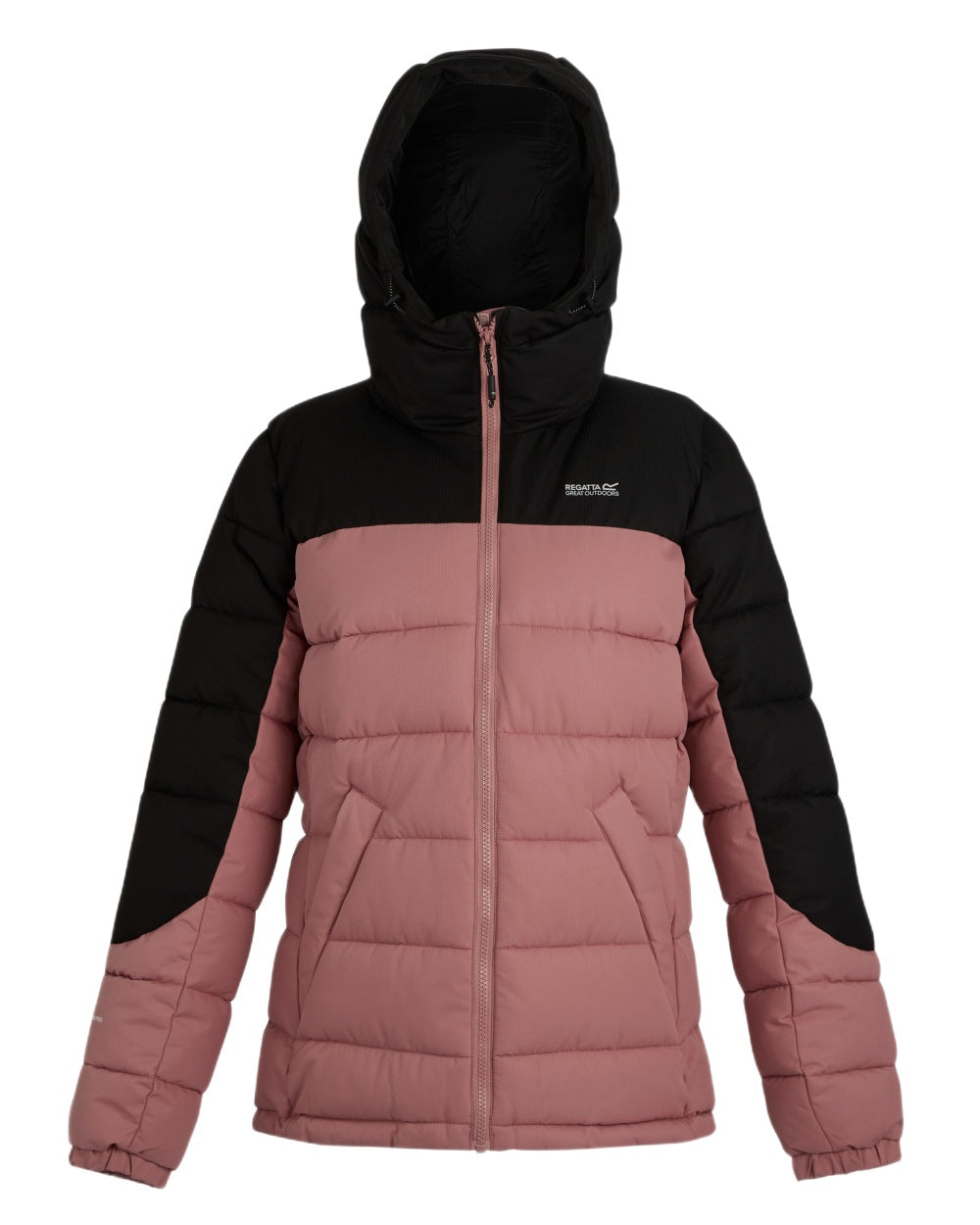 Dusty Rose Black Coloured Regatta Womens Aldthorn Quilted Jacket on white background