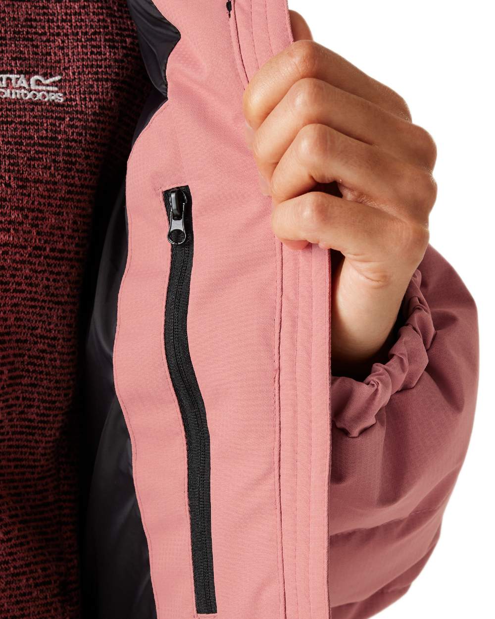 Dusty Rose Black Coloured Regatta Womens Aldthorn Quilted Jacket on white background