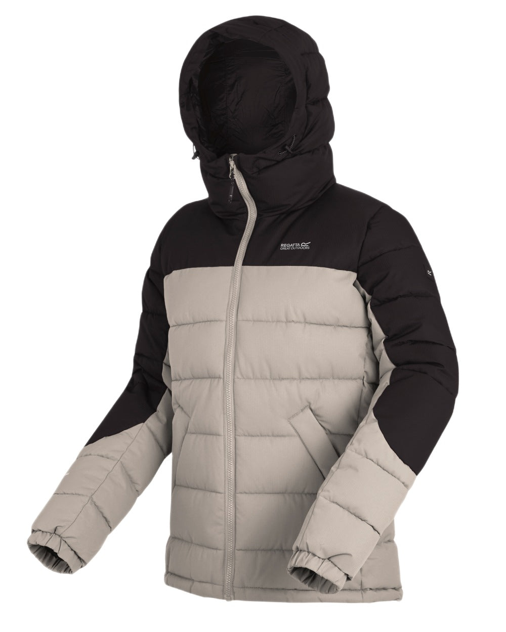 Perfectly Pale Black Coloured Regatta Womens Aldthorn Quilted Jacket on white background