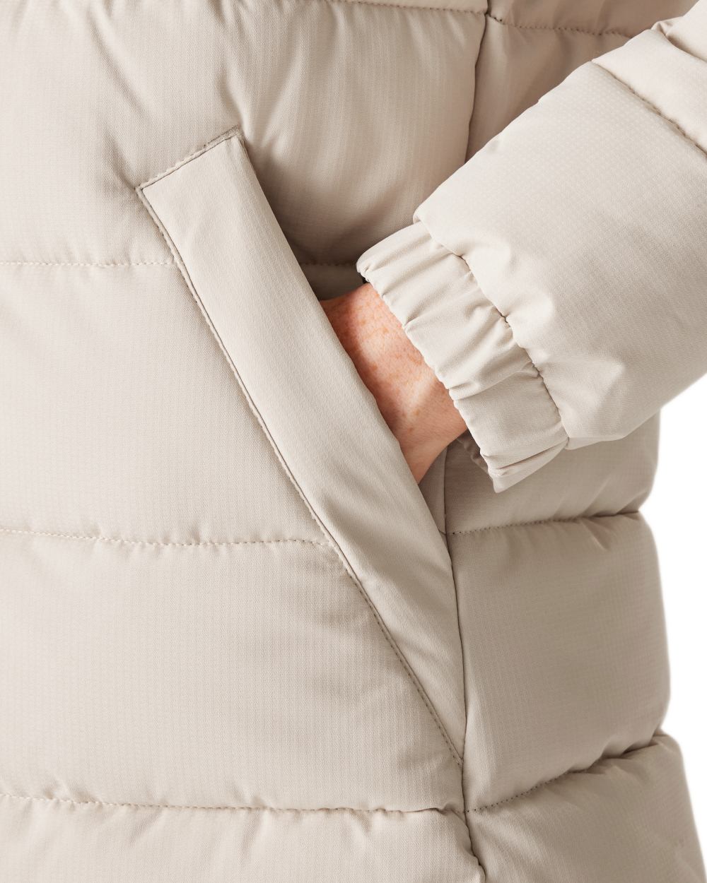 Perfectly Pale Black Coloured Regatta Womens Aldthorn Quilted Jacket on white background