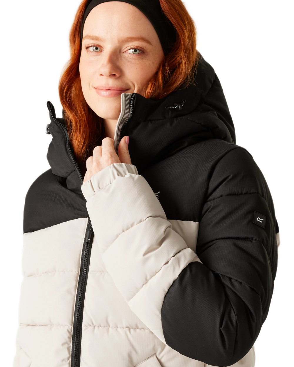 Perfectly Pale Black Coloured Regatta Womens Aldthorn Quilted Jacket on white background