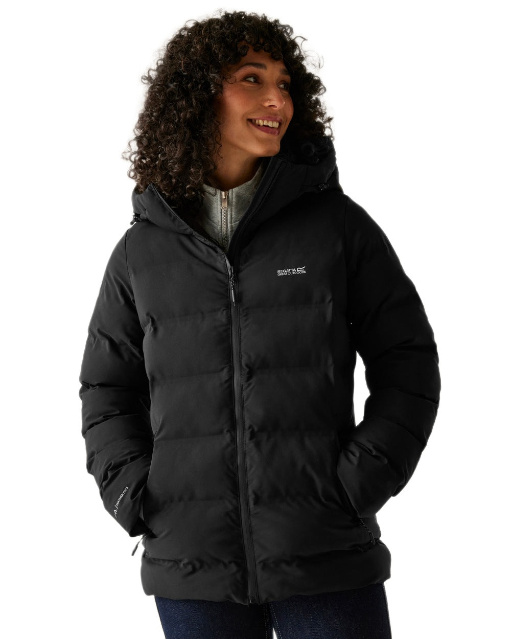 Black Coloured Regatta Womens Altoro Thermal Padded Jacket on white background