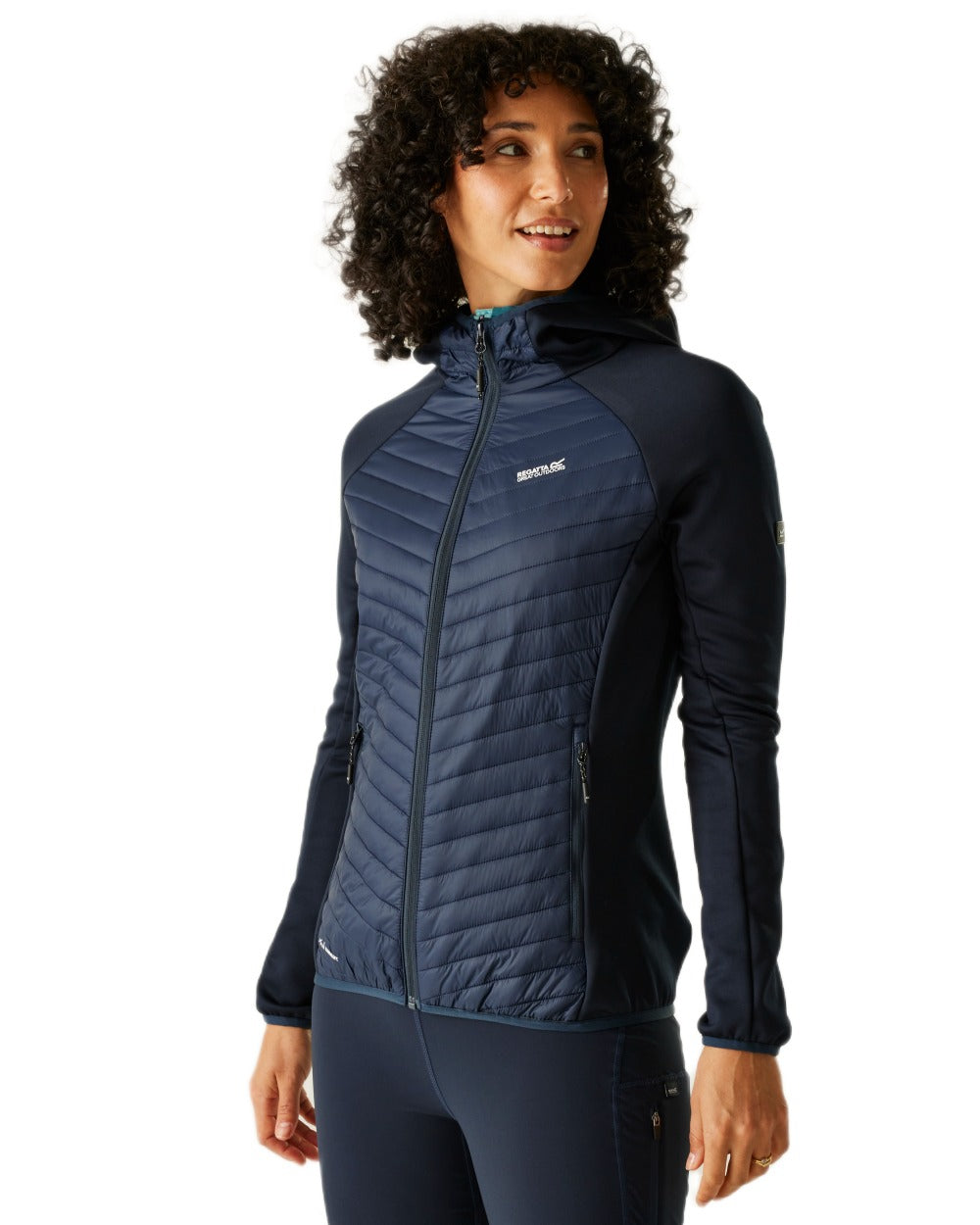 Navy Blue Coloured Regatta Womens Andreson Hybrid Jacket on white background