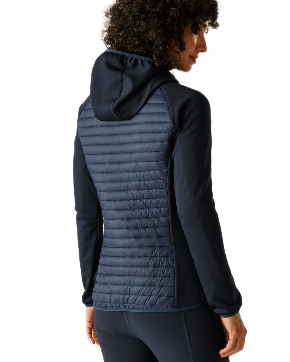 Navy Blue Coloured Regatta Womens Andreson Hybrid Jacket on white background