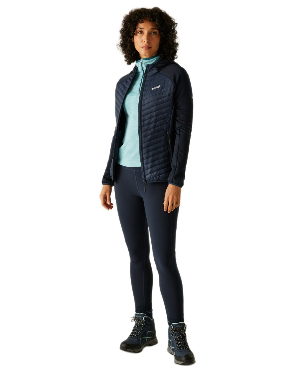 Navy Blue Coloured Regatta Womens Andreson Hybrid Jacket on white background