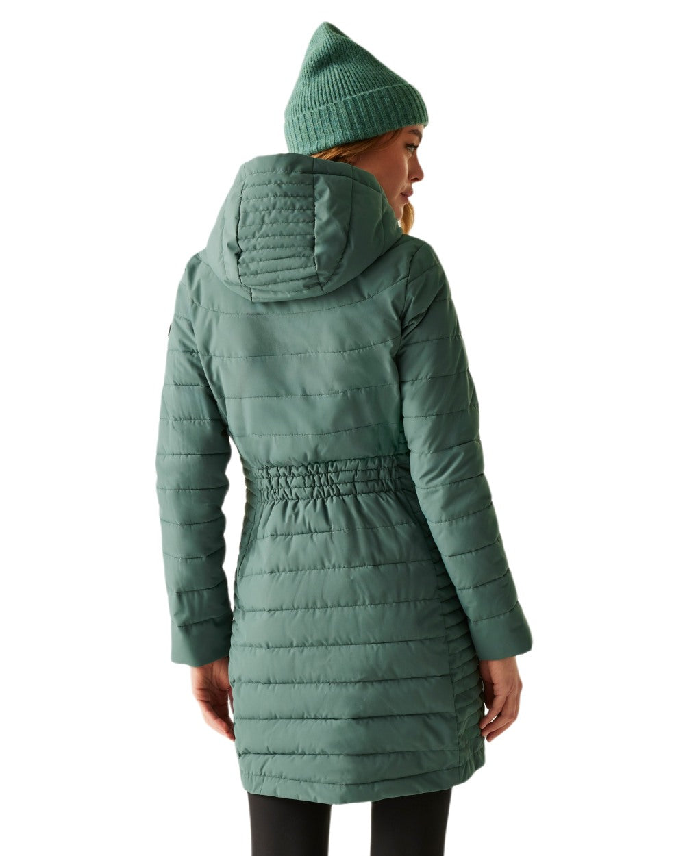 Green Coloured Regatta Womens Andria Padded Jacket on white background
