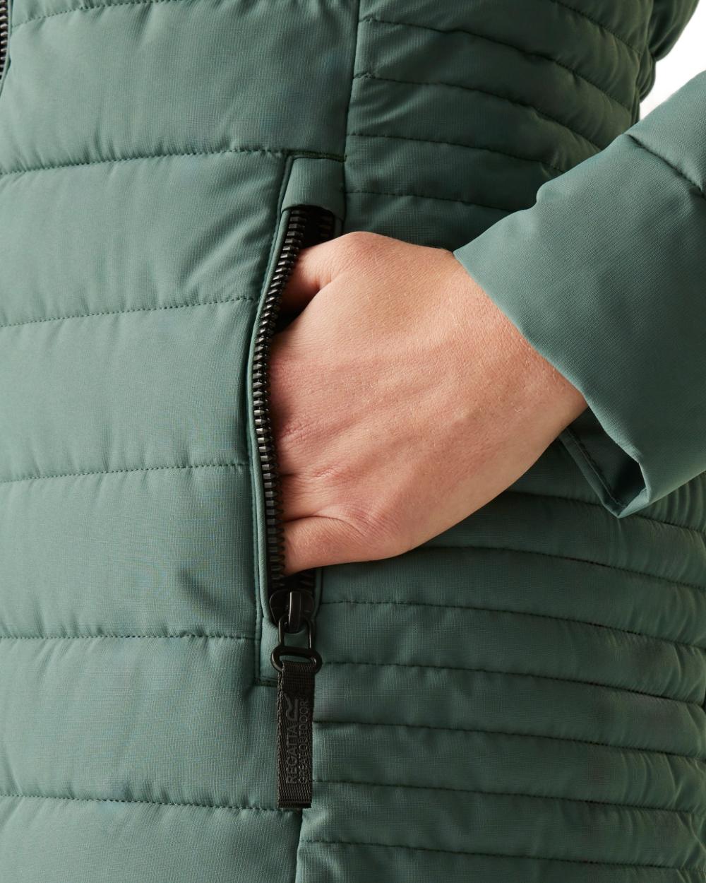 Green Coloured Regatta Womens Andria Padded Jacket on white background