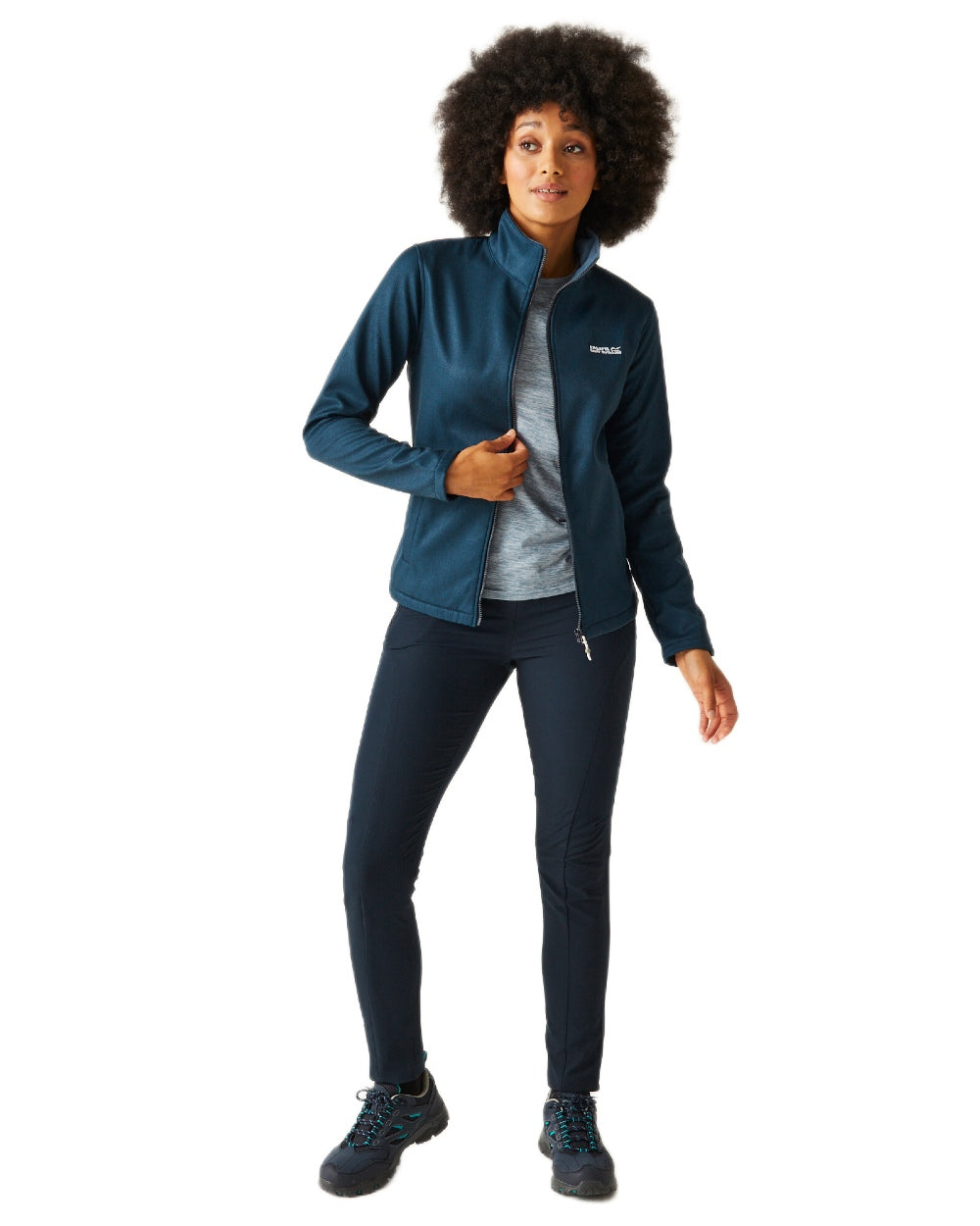 Navy Marl Coloured Regatta Womens Clumber Hybrid Jacket on white background