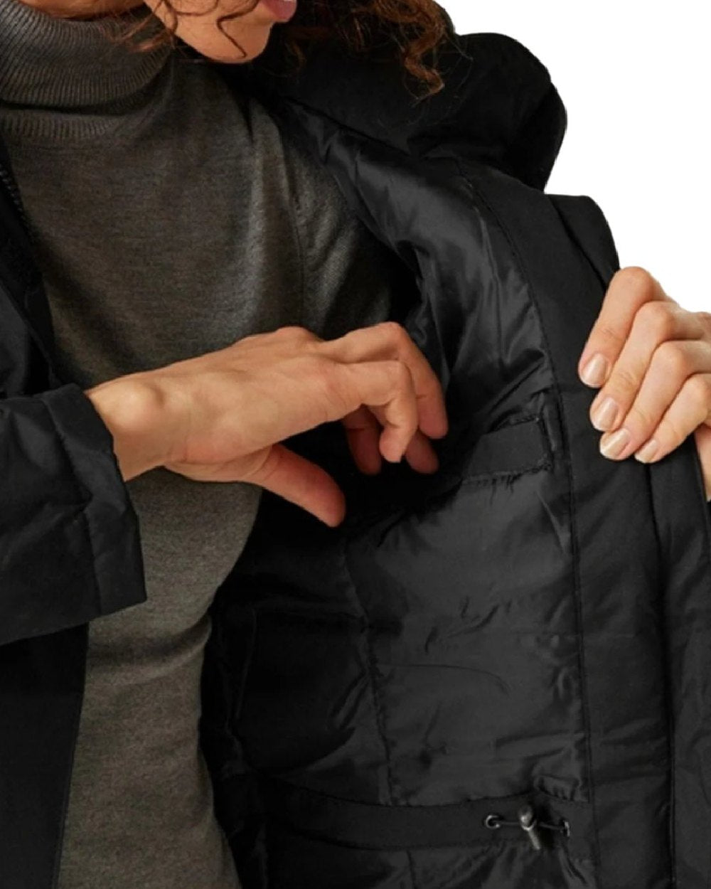 Black coloured Regatta Womens Darby III Insulated Parka Jacket on white background