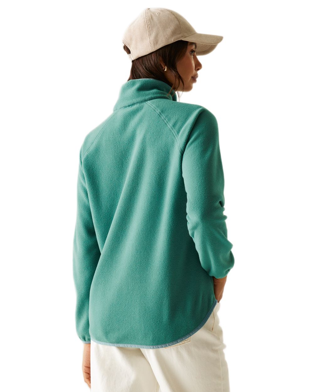 Green Coloured Regatta Womens Frankie Half Zip Fleece on white background