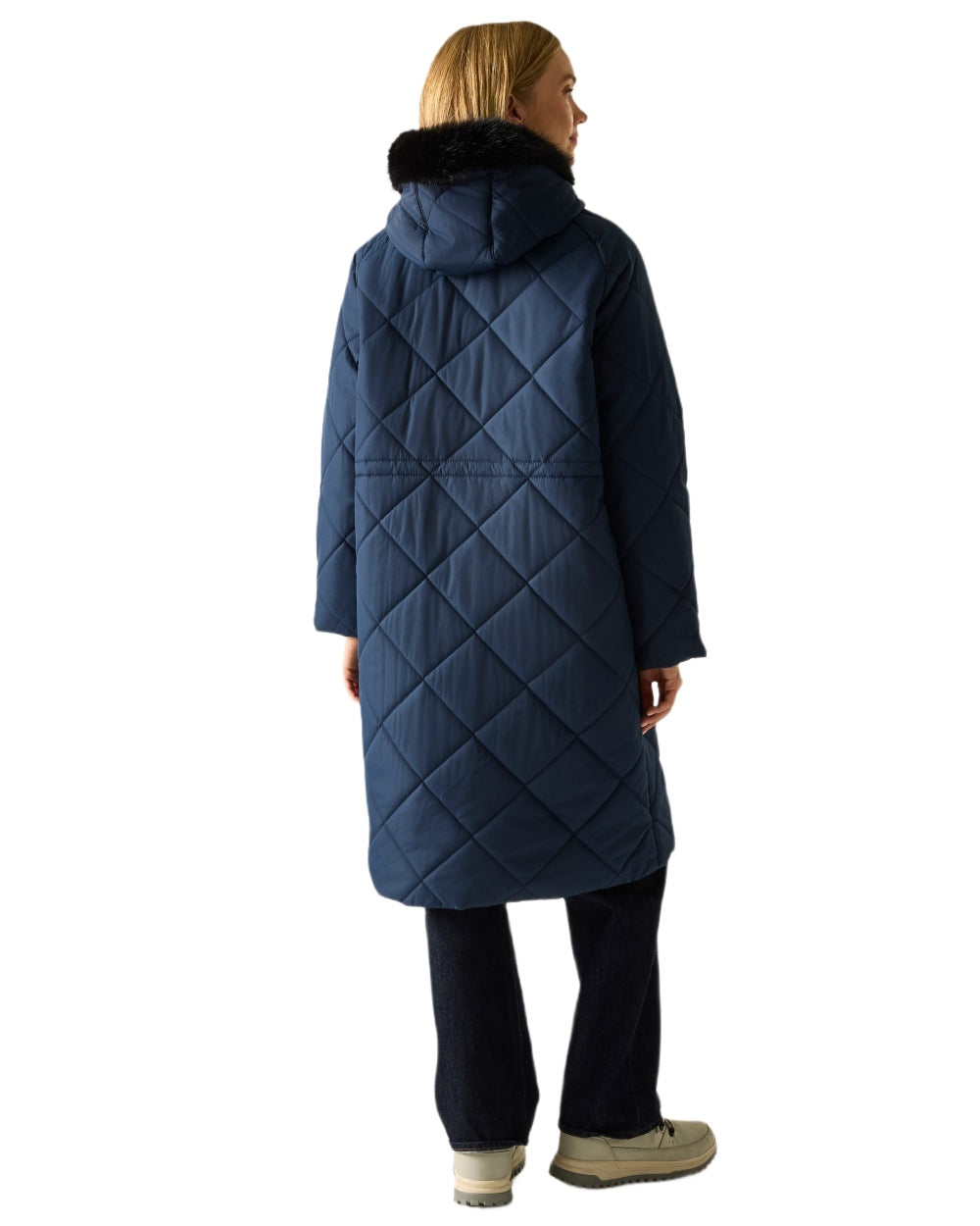 Navy Coloured Regatta Womens Freyla Quilted Jacket on white background