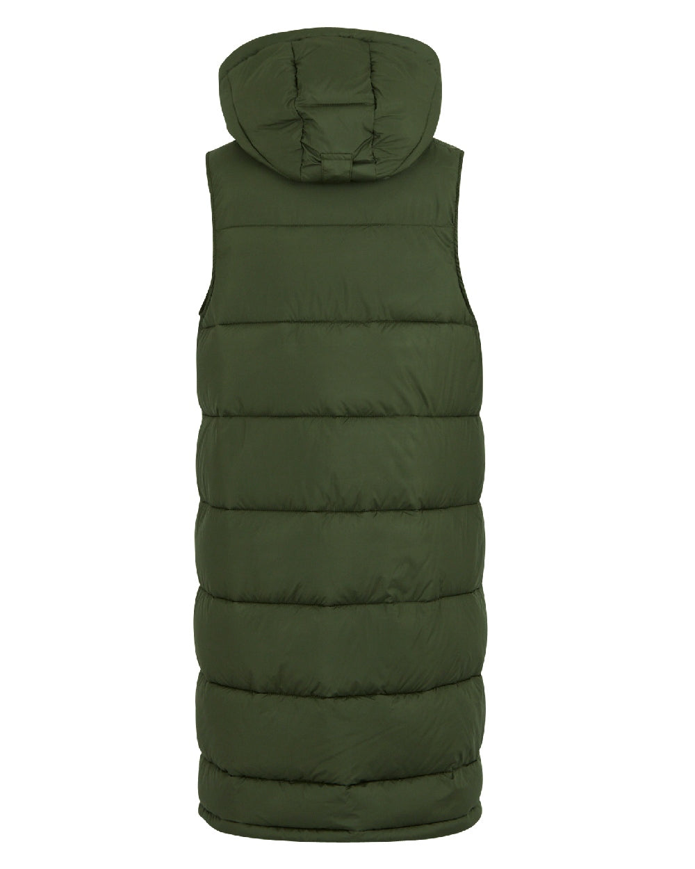 Dark Khaki Coloured Regatta Womens Ganella Quilted Longline Gilet on white background