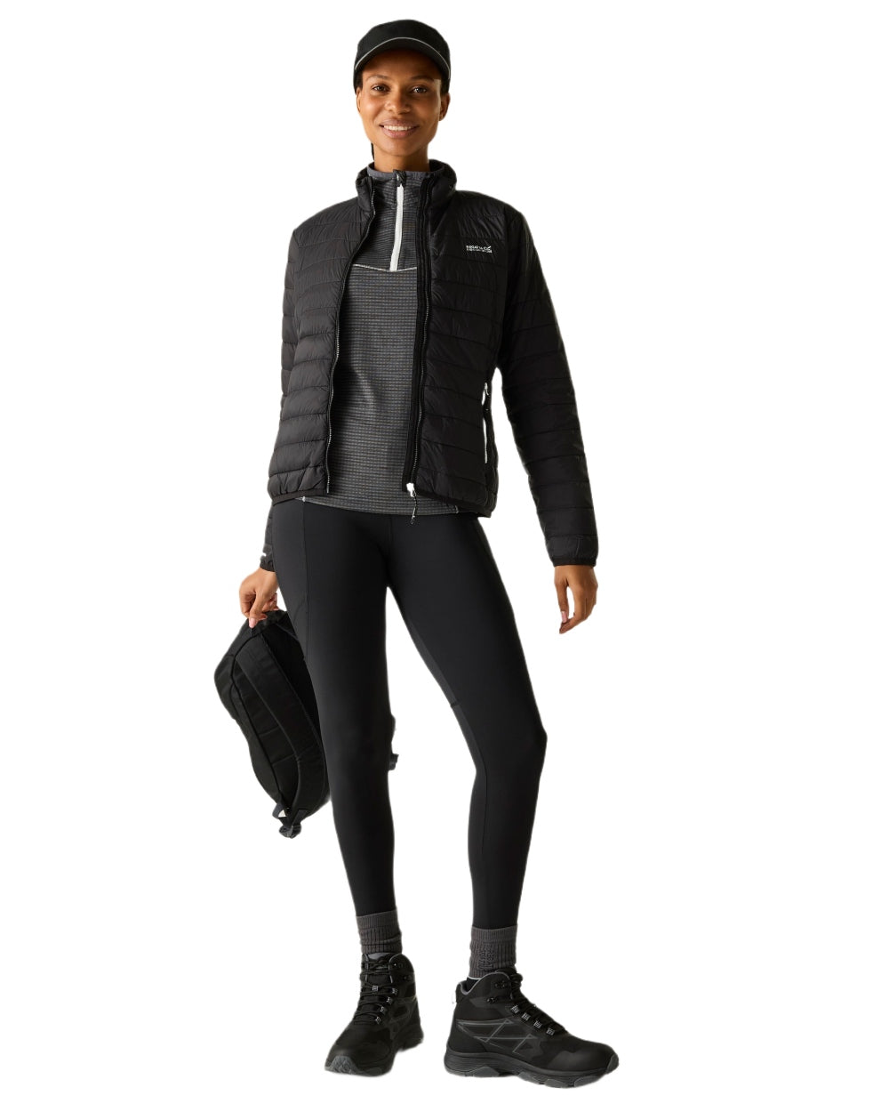 Black Coloured Regatta Womens Hillpack II Insulated Jacket on white background