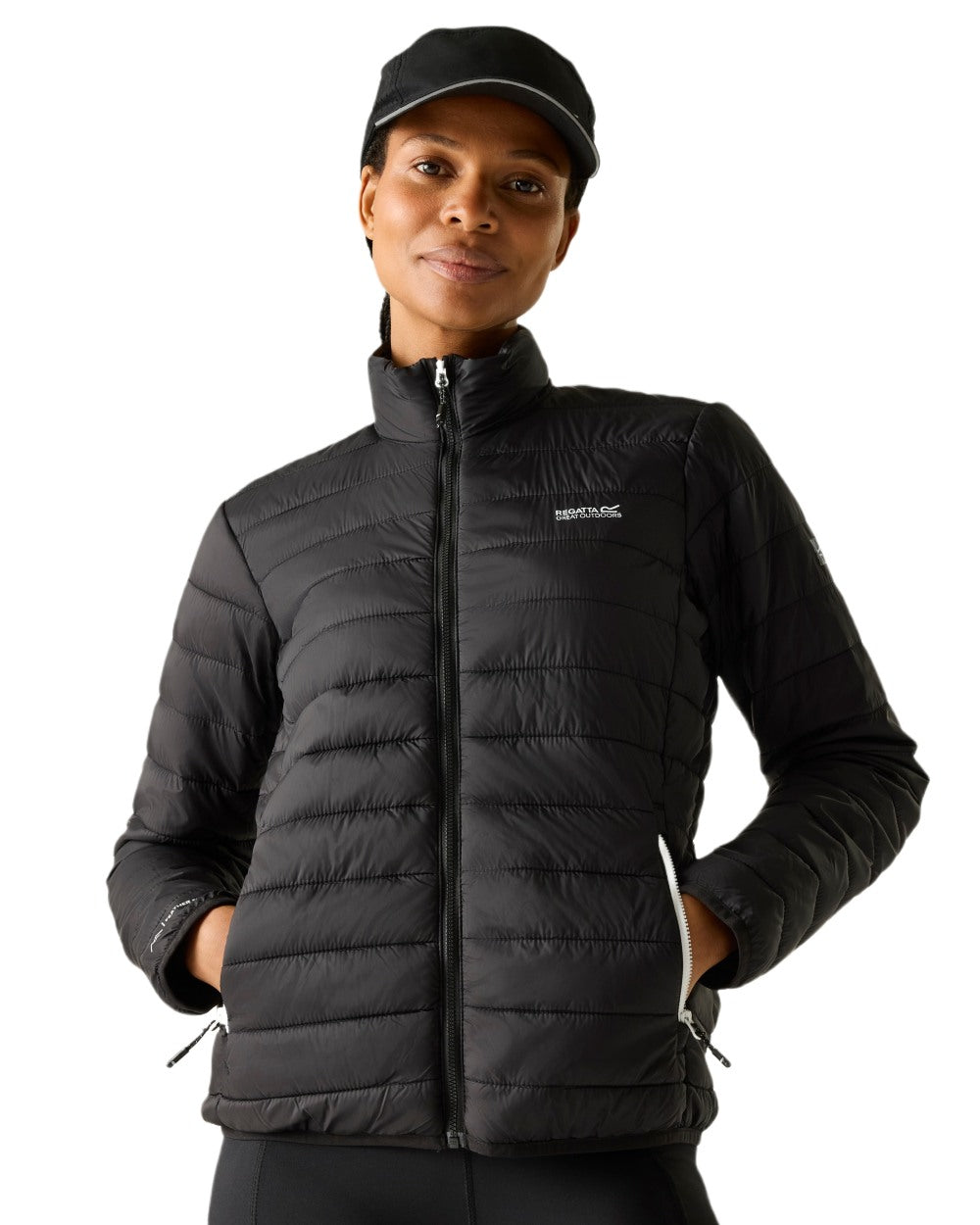 Black Coloured Regatta Womens Hillpack II Insulated Jacket on white background